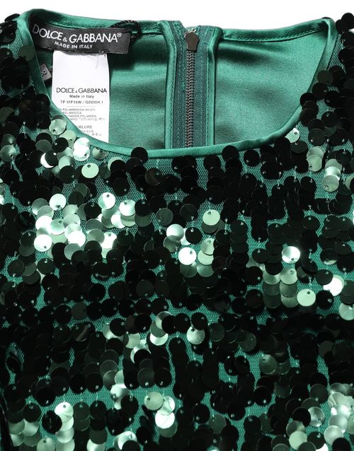 Sequined Long Sleeve Blouse — Green