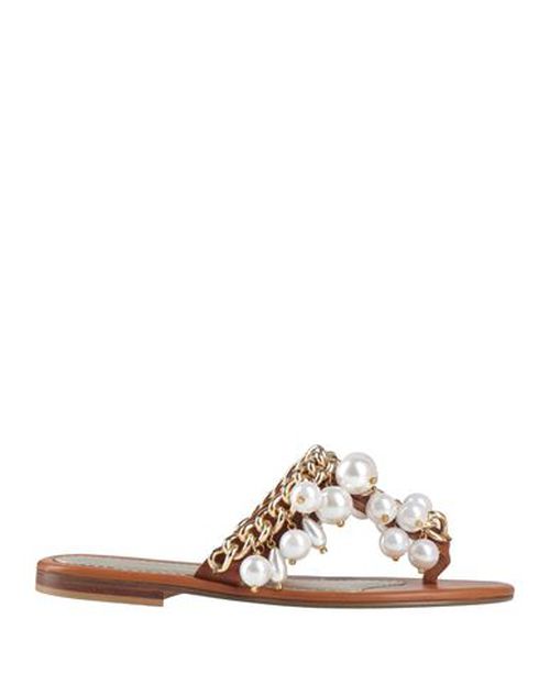 Woman Thong sandal Tan Size 8 Leather