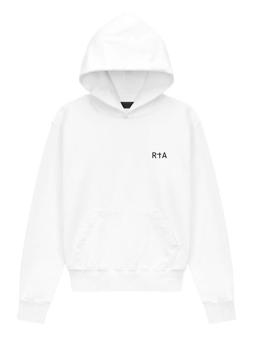 Dion cross-print hoodie - White