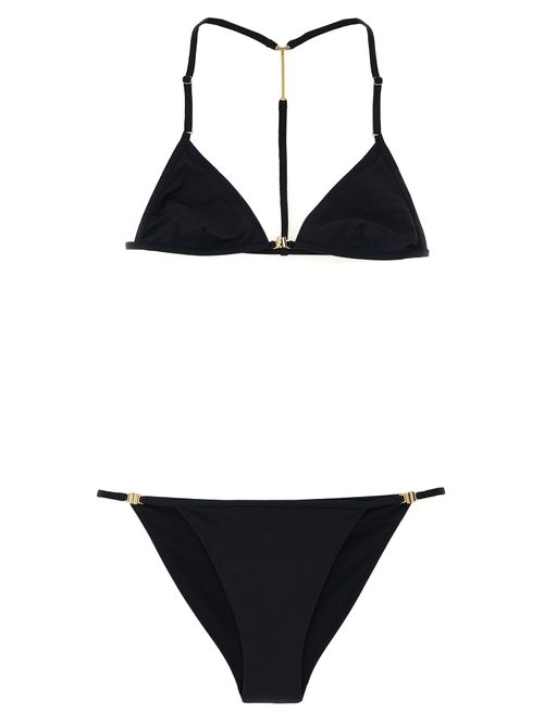 Triangle Top Stretch Jersey Bikini — Black
