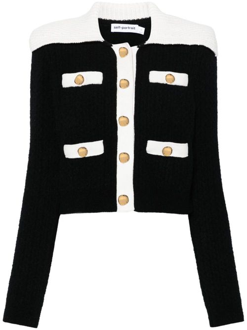 Contrast-trim cardigan - Black