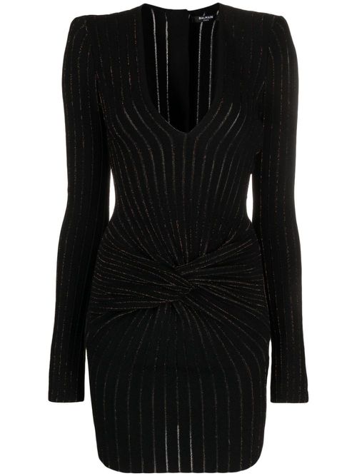 Ribbed-knit long-sleeve dress - EET black