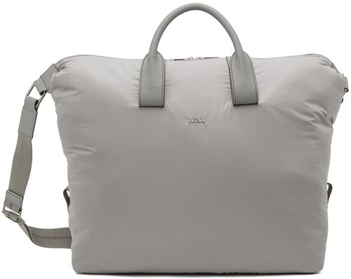 Gray Raglan Holdall Duffel Bag