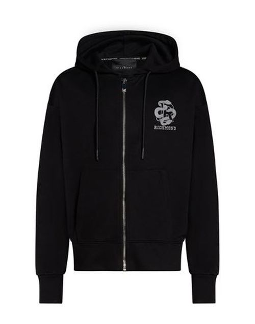 Man Sweatshirt Black Size XL Cotton, Polyester