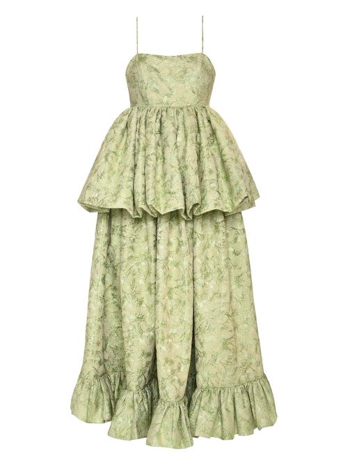 Sleeveless ruffle dress - Green
