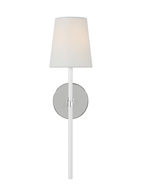 Visual Comfort Studio Monroe Wall Sconce in Polished Nickel And Gloss White by Kate Spade New York