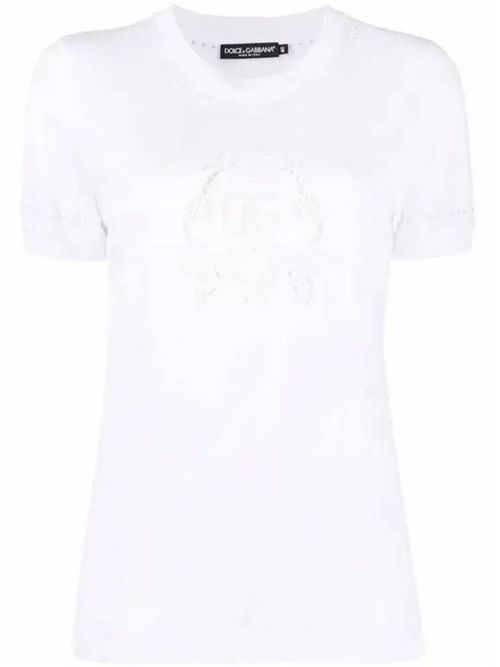 Broderie-anglaise cotton T-shirt - White