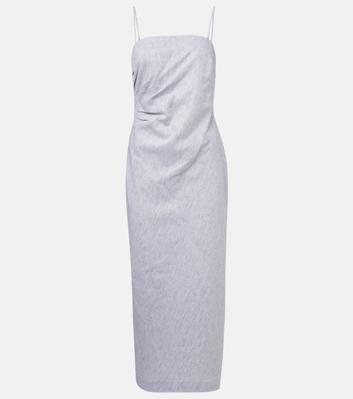Cotton and linen midi dress