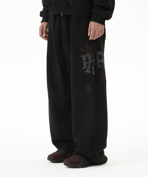 PRAY APPLIQUE SWEAT PANT BLACK
