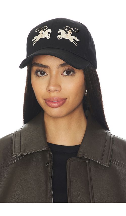 Understated Leather x REVOLVE Logo Embroidered Baseball Hat in Black