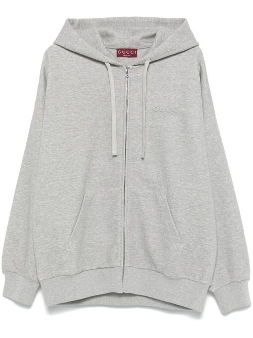 Logo-embossed hoodie - Grey