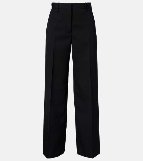 Low-rise wool straight pants