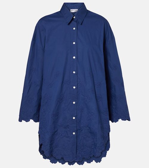 Floral cotton poplin shirt dress