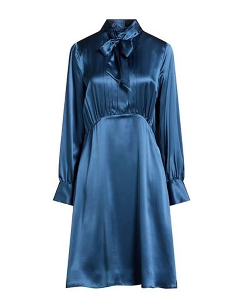 Woman Midi dress Slate blue Size 8 Silk