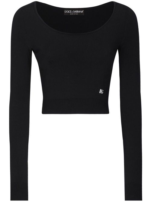 Ribbed knit top - Black