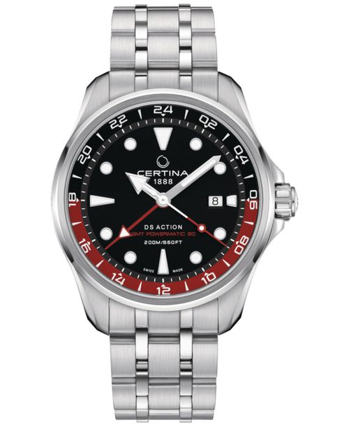 Men's Swiss Automatic Ds Action Gmt Stainless Steel Bracelet Watch 43mm - Black