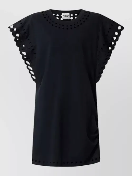 Isabel Marant Etoile - orlane cotton dress round neck ruffle