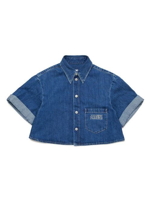 Cropped denim shirt - Blue