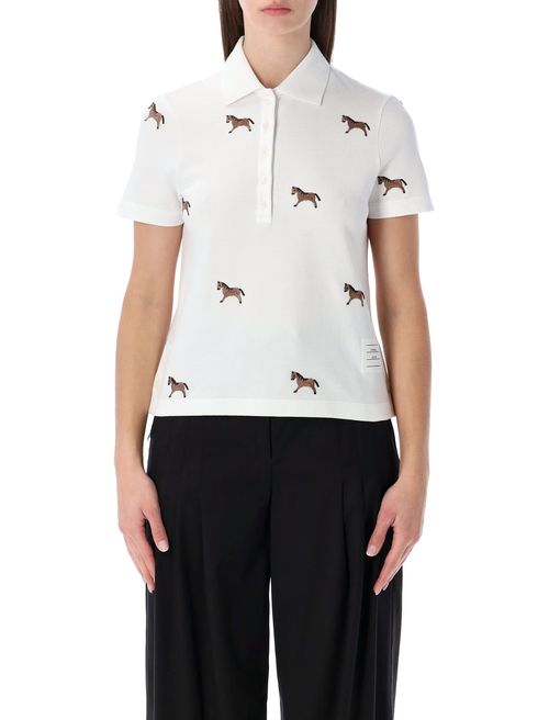 Short Sleeve Polo W/ Horse Half Drop Emb