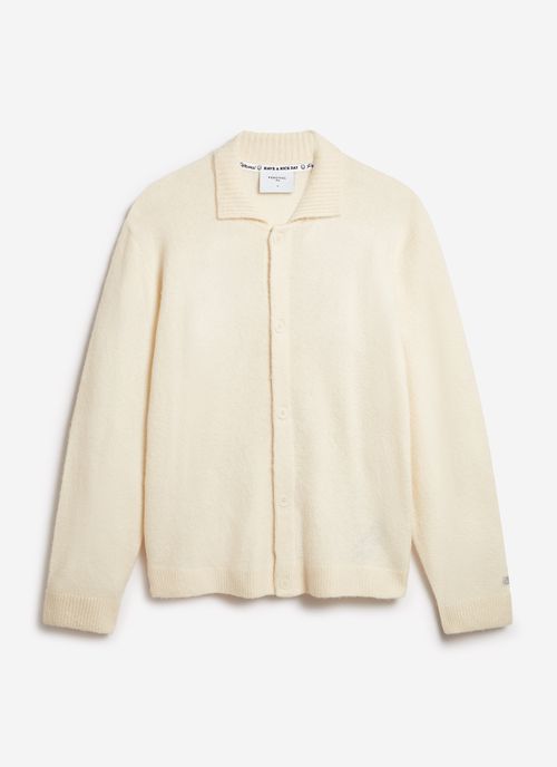 Archive Soft Knitted Collared Cardigan Cream
