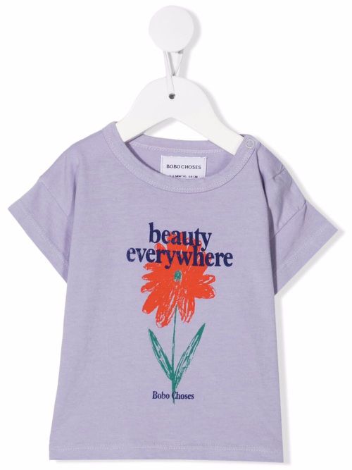 Graphic-print short-sleeve T-shirt - Purple