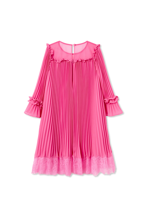 Dress With Lace Trim, Unisex, Pink