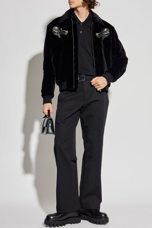 Trousers With A Belt, Men's, Black
