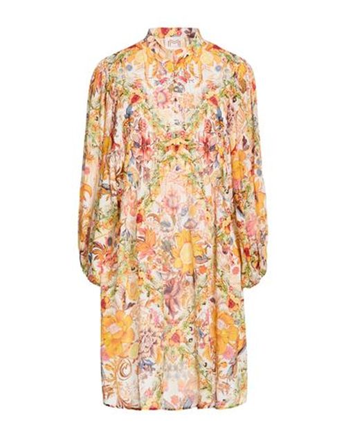 Woman Mini dress Apricot Size L Viscose, Silk