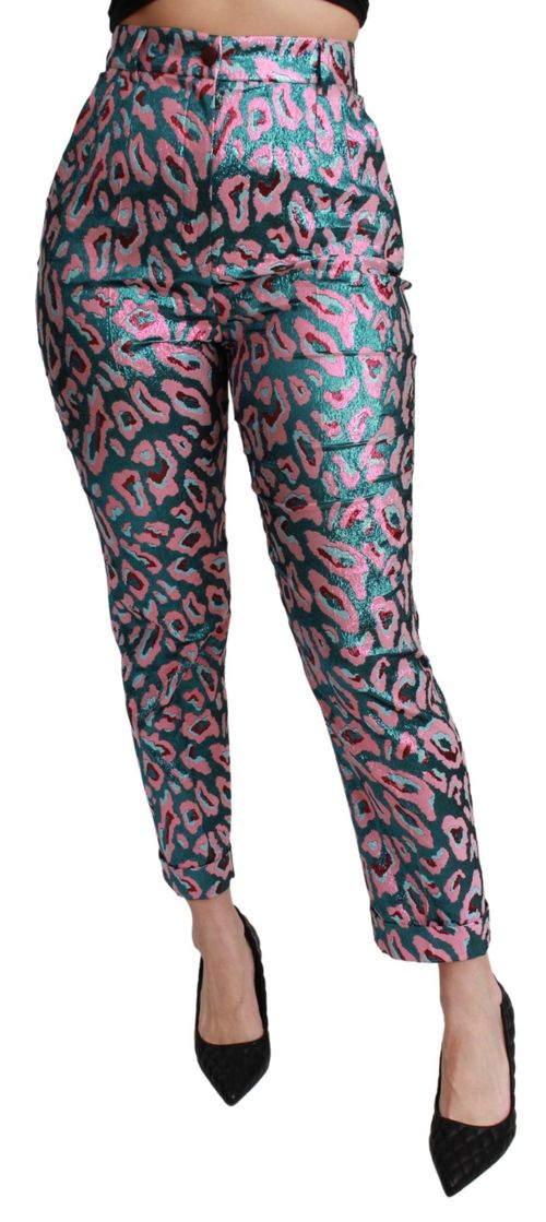 Leopard-Print Cropped Trousers — Multicolor