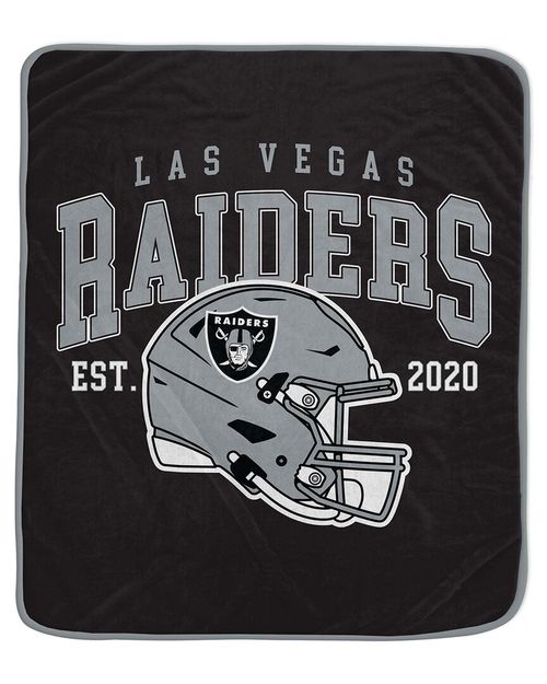Las Vegas Raiders Nfl Team Vintage Helmet Fleece Throw