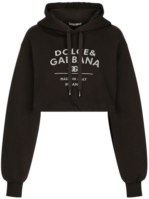 Logo-print cotton-blend hoodie - Black
