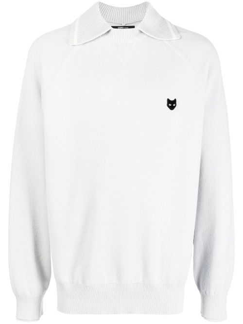 Logo-patch crew-neck sweatshirt - Grey