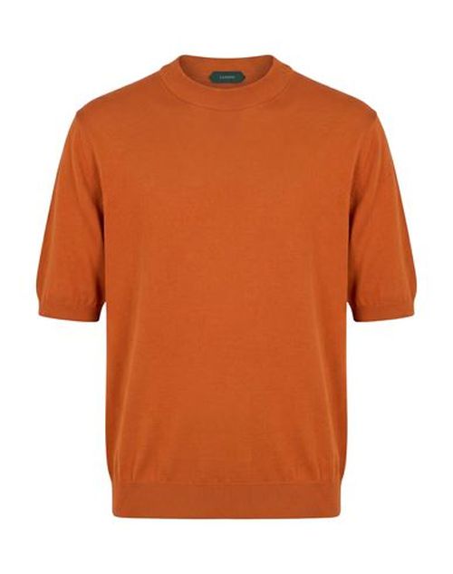 Man Sweater Orange Size 38 Cotton