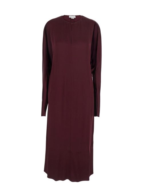 Cape Sleeve Midi Dress — Burgundy
