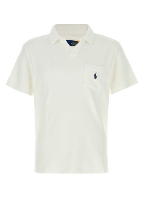 Terry Fabric Polo Shirt — White