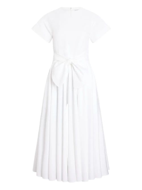 Short-Sleeved Knot Midi Dress