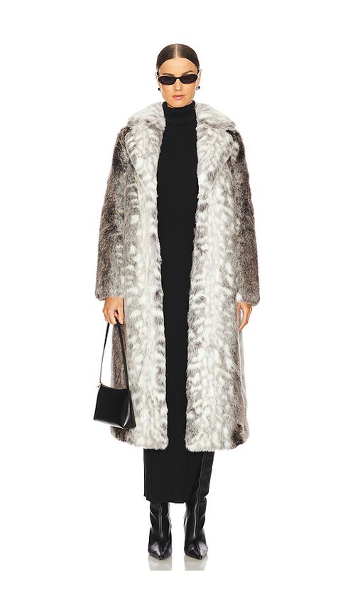 Unreal Fur Kathmandu Faux Fur Coat in Snow Leopard. M also in S, XL/1X