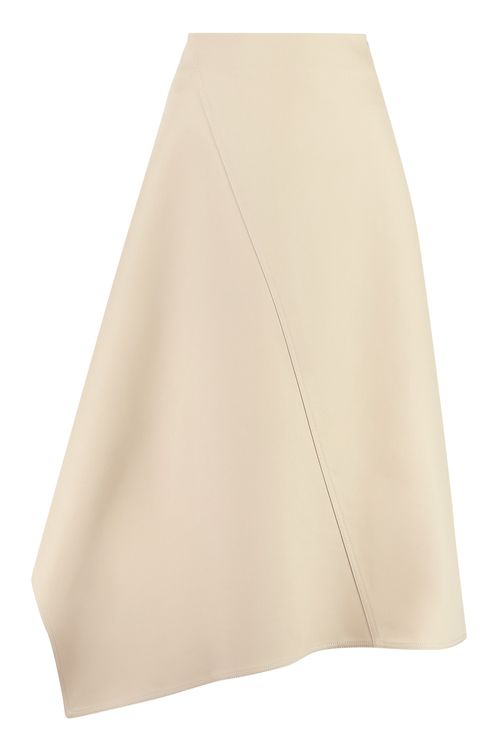 Asymmetric Cotton Midi Skirt
