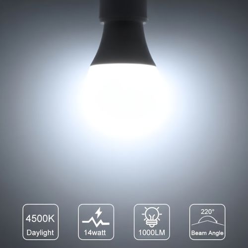 TEMU Powrol 6-pack E27 Led Bulbs 14w 100w Equivalent, 30000+ Bulb, 2700k/4500k Color Temperature, Cri>80+, 1000lm, 220-240v, Led Lights For Roo