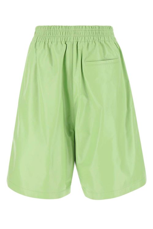 Pastel Green Leather Shorts