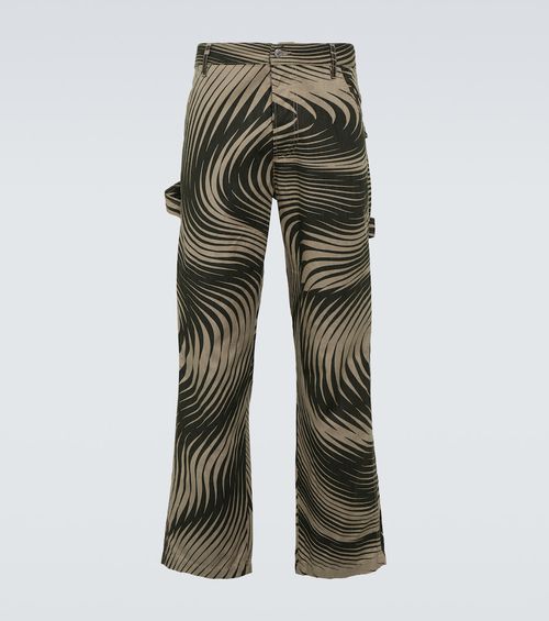 Dries Van Noten Cotton and linen wide-leg pants