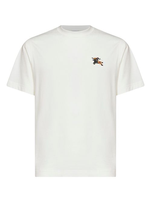 Embroidered Equestrian Knight T-Shirt — White