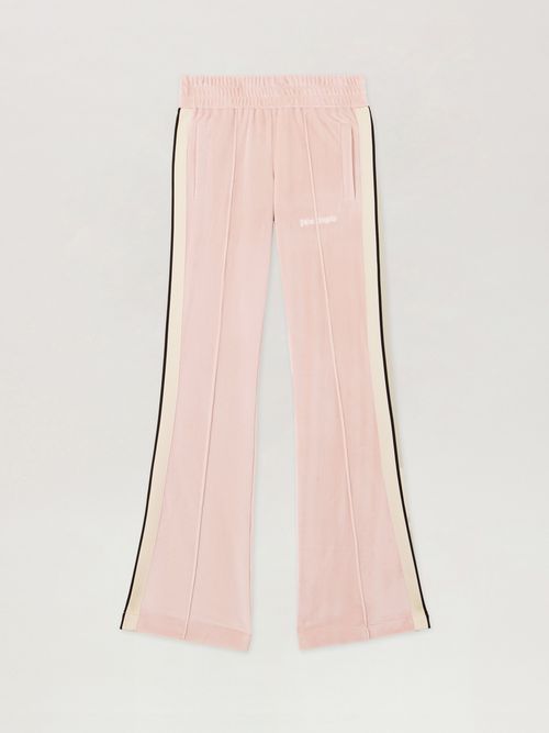 Logo Flare Chenille Track Pants Woman  Pink Off White