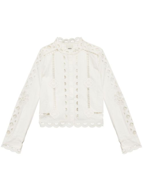 Perline broderie-anglaise cotton top - White