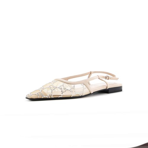 Women's Slingback Pumps Crystal GG Embellished Mesh