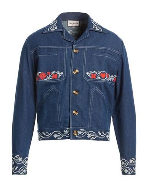 Man Denim outerwear Blue Size L Cotton