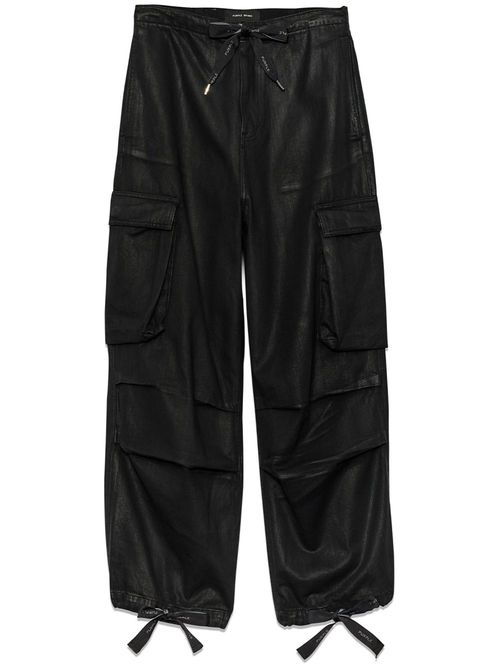Bow-fastening cargo trousers - Black