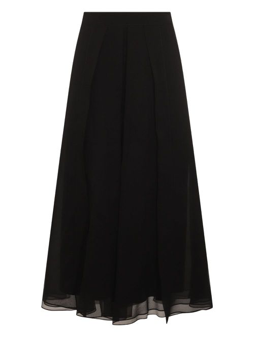 Silk midi skirt - Black
