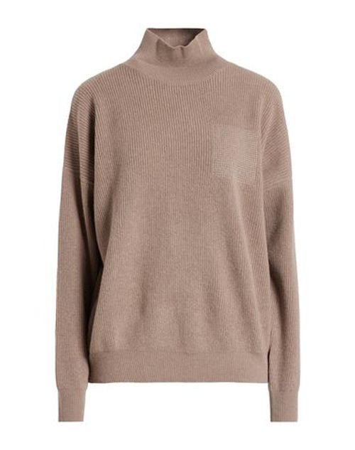 Woman Turtleneck Khaki Size 6 Virgin Wool, Silk, Cashmere, Metallic fiber