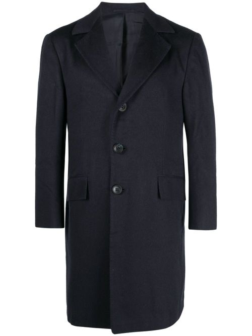 Single-breasted cashmere coat - Blue